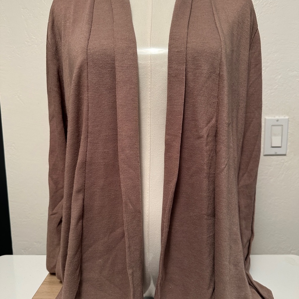 Chic Brown Open Front Cardigan